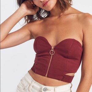 Silence + Noise Crop Top Stretch Bustier
